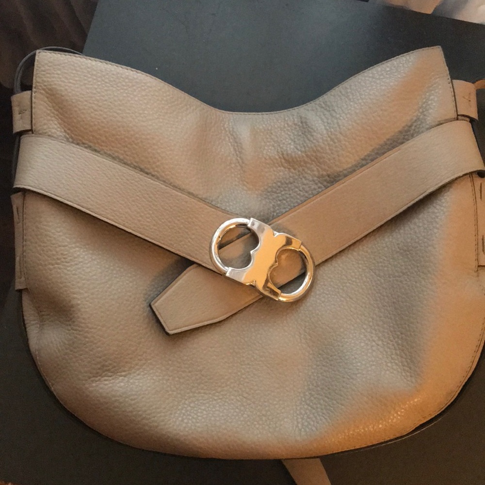 Largo gray pebble crossbody Tory Burch